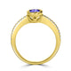 0.76ct Oval Tanzanite Ring with 0.21 cttw Diamond