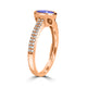 0.76ct Oval Tanzanite Ring with 0.21 cttw Diamond