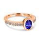 0.76ct Oval Tanzanite Ring with 0.21 cttw Diamond