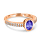 0.76ct Oval Tanzanite Ring with 0.21 cttw Diamond