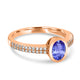 0.76ct Oval Tanzanite Ring with 0.21 cttw Diamond