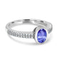 0.76ct Oval Tanzanite Ring with 0.21 cttw Diamond