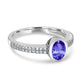 0.76ct Oval Tanzanite Ring with 0.21 cttw Diamond