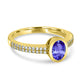 0.76ct Oval Tanzanite Ring with 0.21 cttw Diamond