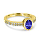 0.76ct Oval Tanzanite Ring with 0.21 cttw Diamond