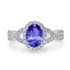 1.2ct Oval Tanzanite Ring with 0.38 cttw Diamond