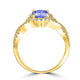 1.2ct Oval Tanzanite Ring with 0.38 cttw Diamond