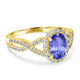 1.2ct Oval Tanzanite Ring with 0.38 cttw Diamond
