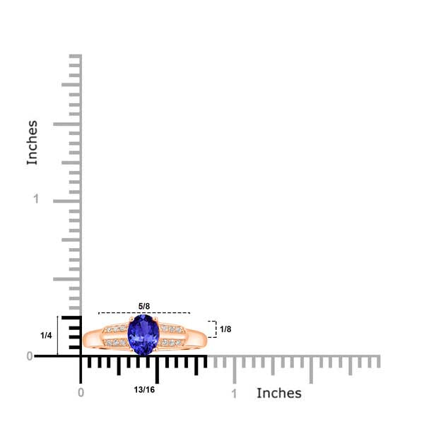 0.76ct Oval Tanzanite Ring with 0.07 cttw Diamond