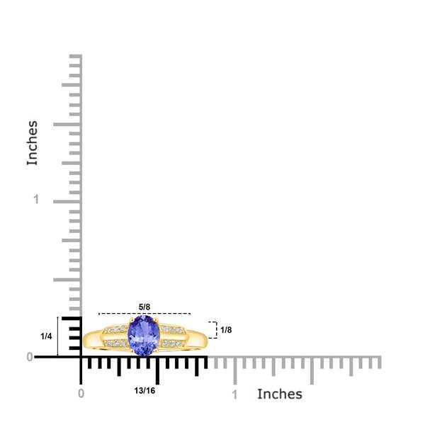 0.76ct Oval Tanzanite Ring with 0.07 cttw Diamond
