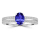 0.76ct Oval Tanzanite Ring with 0.18 cttw Diamond