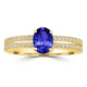0.76ct Oval Tanzanite Ring with 0.18 cttw Diamond