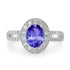 1.2ct Oval Tanzanite Ring with 0.45 cttw Diamond