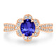 1ct Oval Tanzanite Ring with 0.42 cttw Diamond