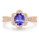 1ct Oval Tanzanite Ring with 0.42 cttw Diamond