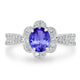 1ct Oval Tanzanite Ring with 0.42 cttw Diamond