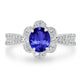 1ct Oval Tanzanite Ring with 0.42 cttw Diamond