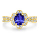 1ct Oval Tanzanite Ring with 0.42 cttw Diamond