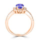 1ct Oval Tanzanite Ring with 0.42 cttw Diamond