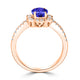 1ct Oval Tanzanite Ring with 0.42 cttw Diamond