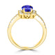 1ct Oval Tanzanite Ring with 0.42 cttw Diamond