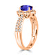 1ct Oval Tanzanite Ring with 0.42 cttw Diamond