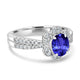1ct Oval Tanzanite Ring with 0.42 cttw Diamond