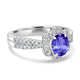 1ct Oval Tanzanite Ring with 0.42 cttw Diamond