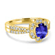 1ct Oval Tanzanite Ring with 0.42 cttw Diamond