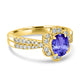 1ct Oval Tanzanite Ring with 0.42 cttw Diamond