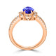 1ct Oval Tanzanite Ring with 0.45 cttw Diamond
