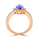 1ct Oval Tanzanite Ring with 0.45 cttw Diamond