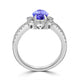 1ct Oval Tanzanite Ring with 0.45 cttw Diamond