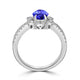 1ct Oval Tanzanite Ring with 0.45 cttw Diamond