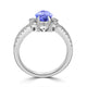 1ct Oval Tanzanite Ring with 0.45 cttw Diamond