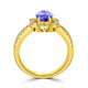 1ct Oval Tanzanite Ring with 0.45 cttw Diamond