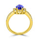 1ct Oval Tanzanite Ring with 0.45 cttw Diamond