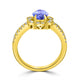 1ct Oval Tanzanite Ring with 0.45 cttw Diamond