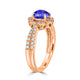 1ct Oval Tanzanite Ring with 0.45 cttw Diamond