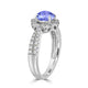 1ct Oval Tanzanite Ring with 0.45 cttw Diamond