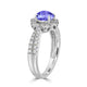 1ct Oval Tanzanite Ring with 0.45 cttw Diamond