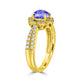 1ct Oval Tanzanite Ring with 0.45 cttw Diamond