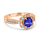 1ct Oval Tanzanite Ring with 0.45 cttw Diamond