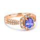 1ct Oval Tanzanite Ring with 0.45 cttw Diamond