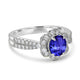 1ct Oval Tanzanite Ring with 0.45 cttw Diamond