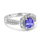 1ct Oval Tanzanite Ring with 0.45 cttw Diamond