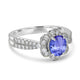 1ct Oval Tanzanite Ring with 0.45 cttw Diamond