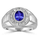 1 ct Oval Tanzanite Men's Ring with 0.44 cttw Diamond