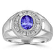 1 ct Oval Tanzanite Men's Ring with 0.44 cttw Diamond