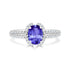 1.2ct Oval Tanzanite Ring with 0.28 cttw Diamond